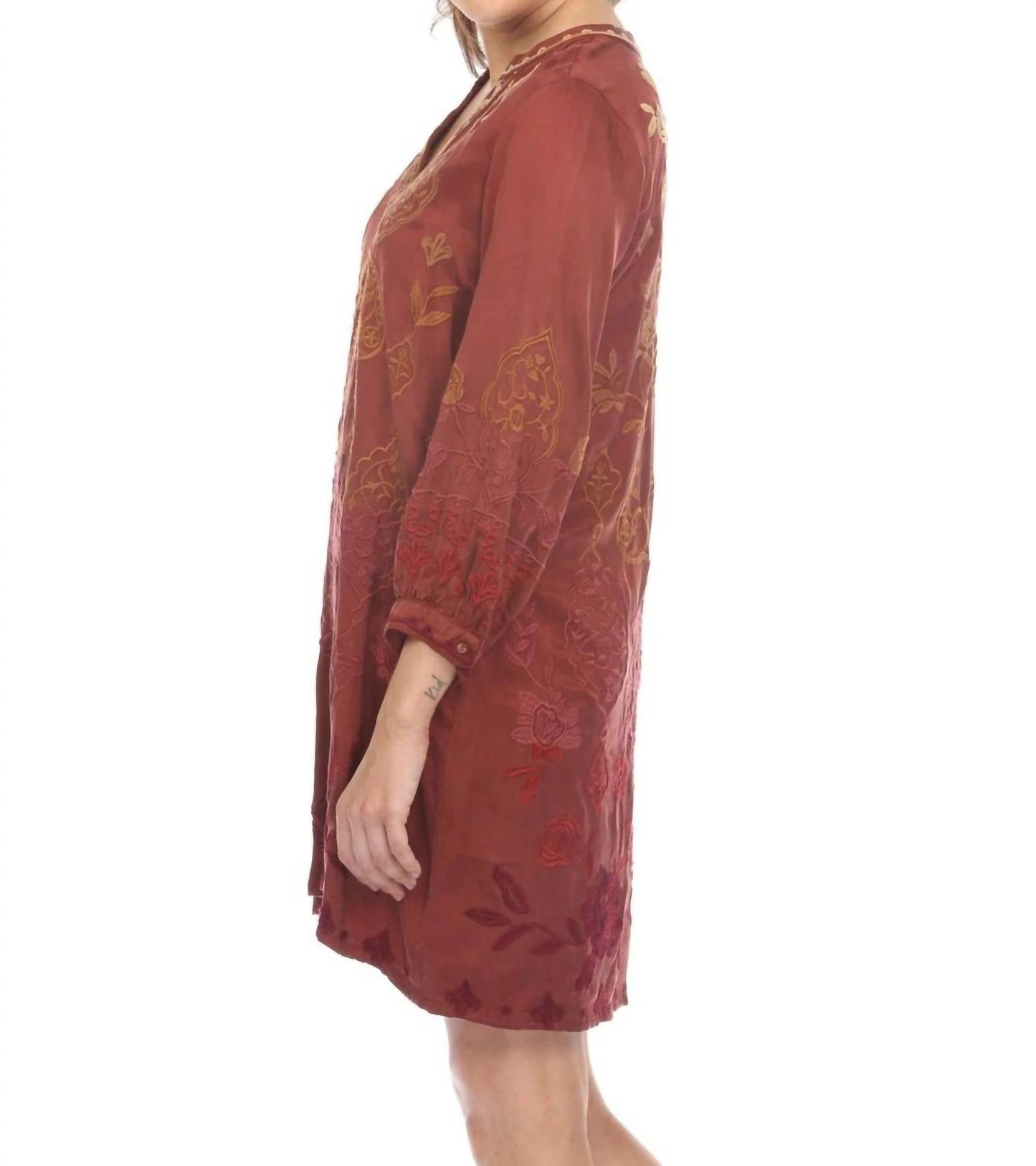 Johnny Was - Kiana Bishop Sleeve V Neck Dress