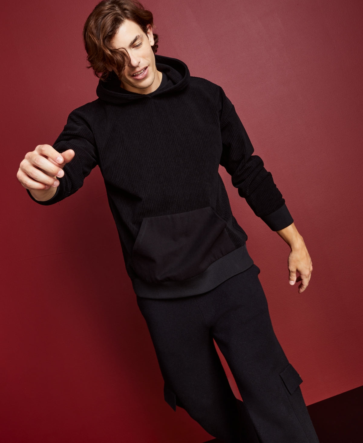 Men's Mixed Media Sweatshirt Hoodie