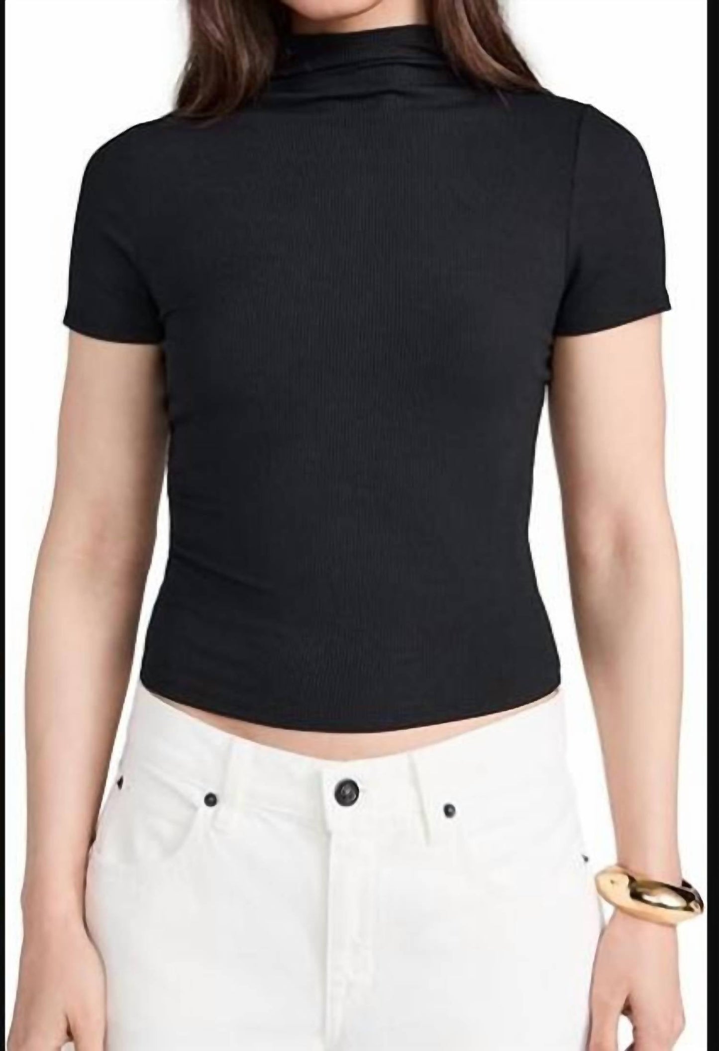 Paige - Blanche Short Sleeve Mock Neck Top