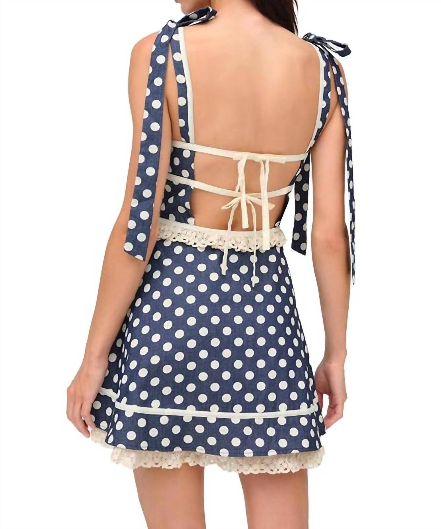 For Love & Lemons - Women's Dolly Denim Dot Dress