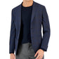 Men's Slim Fit Navy Windowpane Blazer