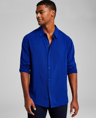Men's Solid Long Sleeve Resort Shirt