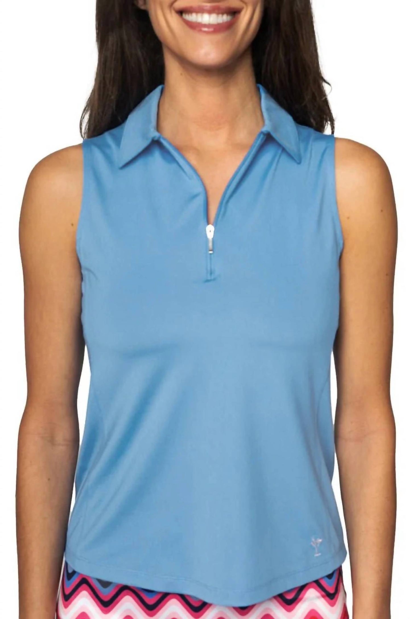 Golftini - Sleeveless Zip Polo Top
