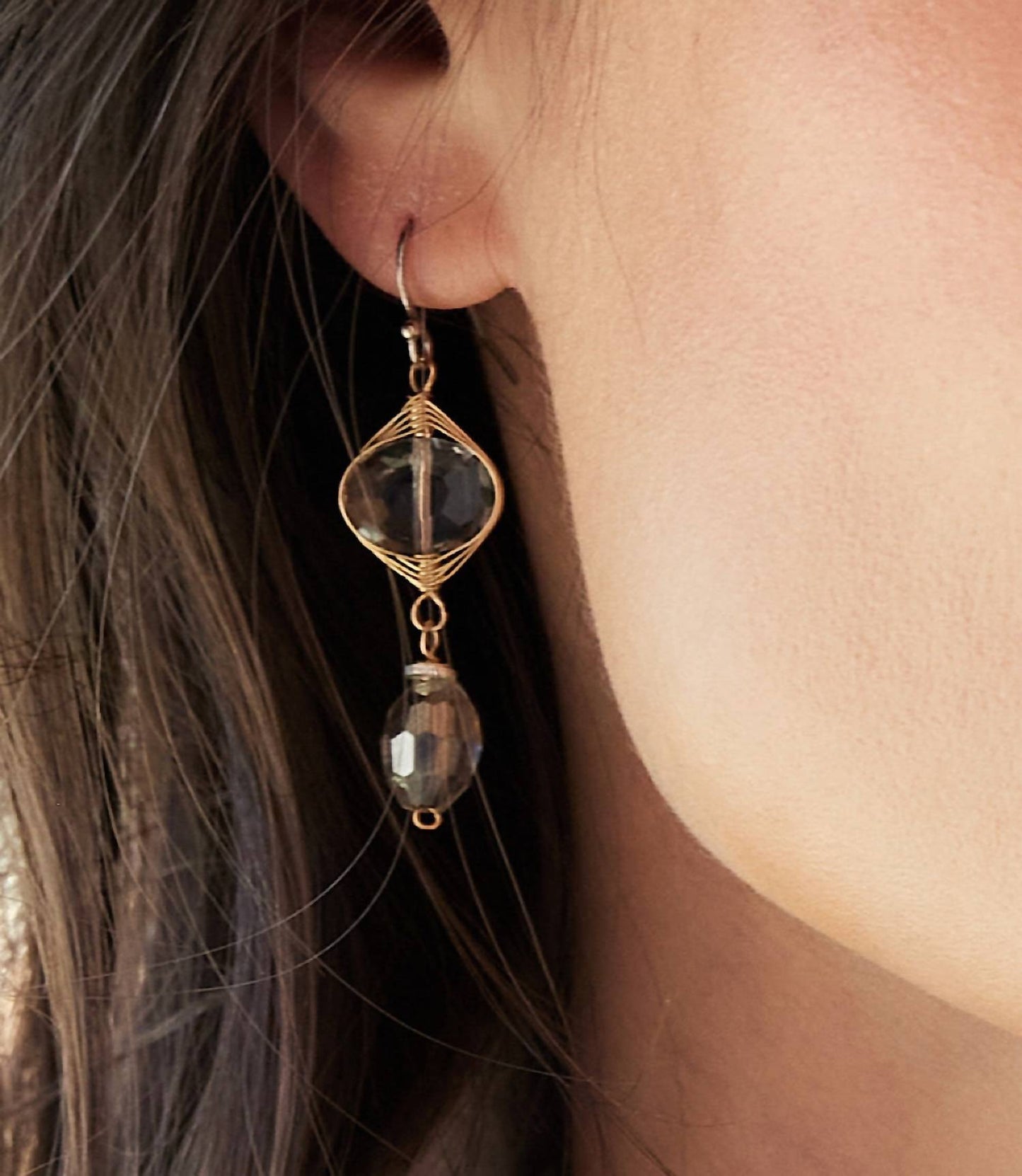 Anne Vaughan - Women's Smokey Quartz Dangle Earrings
