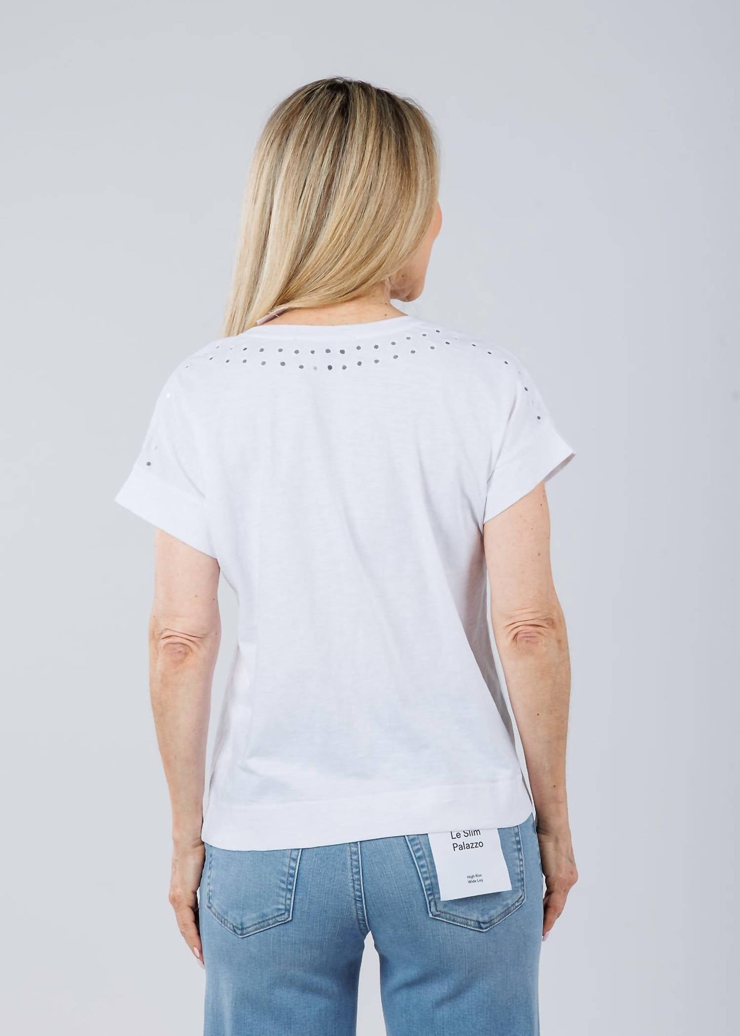 Elliott Lauren - Ramy V-neck Top With Mirror Sequin Detail