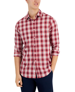 Club Room Men's Modern Plaid Button-Up Shirt