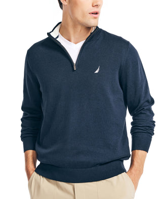 Nautica Men's Navtech Quarter Zip Sweater - Dark Blue, Size: 3XL
