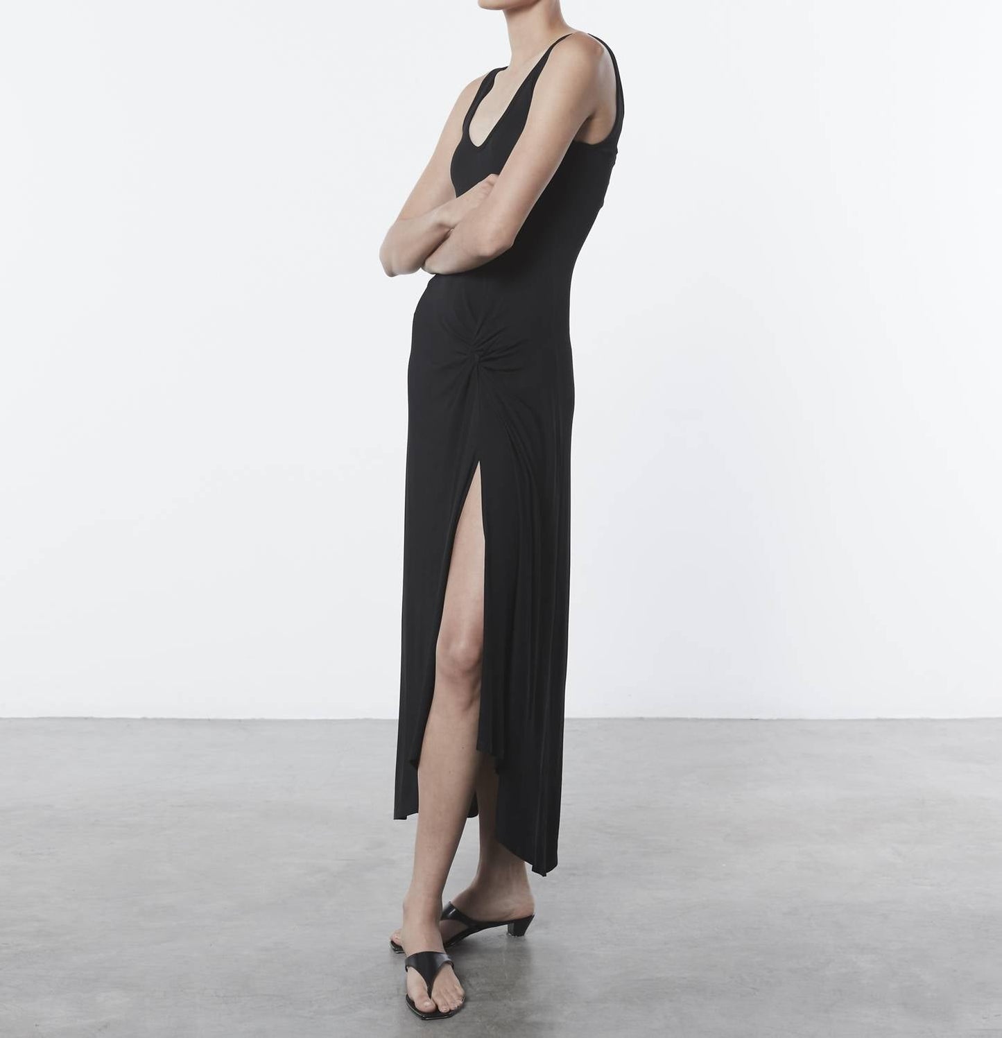 Enza Costa - MATTE JERSEY DRAPED KNOT DRESS