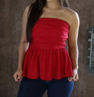 Tcec - Women's Good Times Strapless Peplum Top