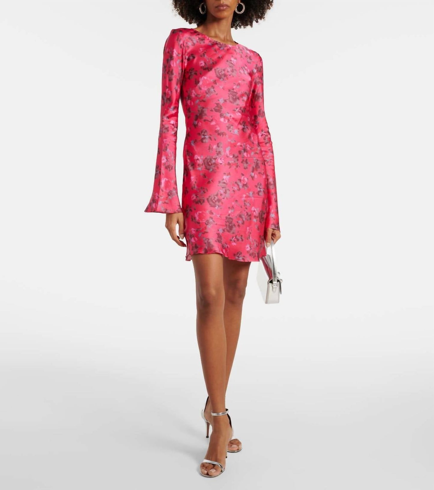 Ganni - Printed Satin Mini Dress