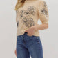 Entro - Short Sleeve Floral Sweater