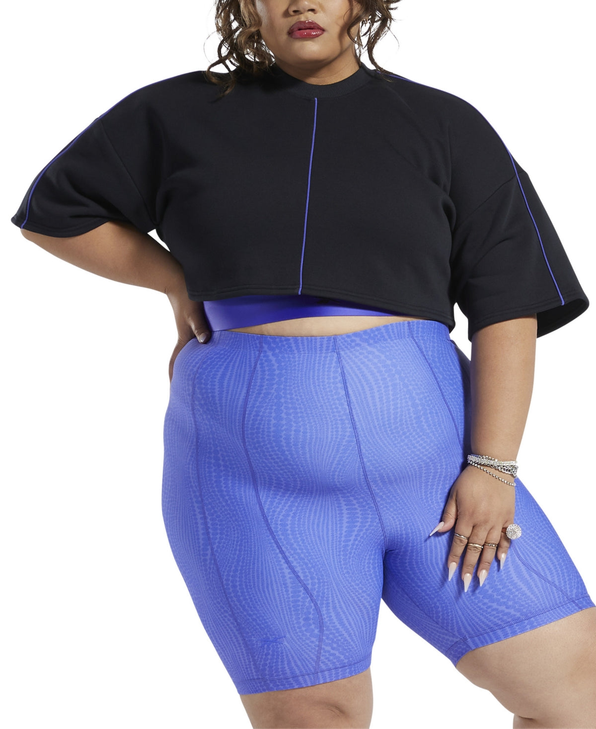 Reebok x Cardi B Plus Size Cropped TSweatshirt