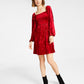 Bar III Women's Velvet Mini Fit & Flare Dress