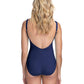 Profile By Gottex - Lace Up V-Neck Shirred One Piece Swimsuit