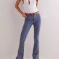 Free People - Women's Level Up Stripe Slim Flare Jeans