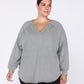 Black Tape Plus Size Cotton Raglan Sleeve Top