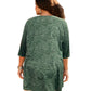 On The Plus Side - Plus Size 3/4 Sleeve Heartwood Henley Tee