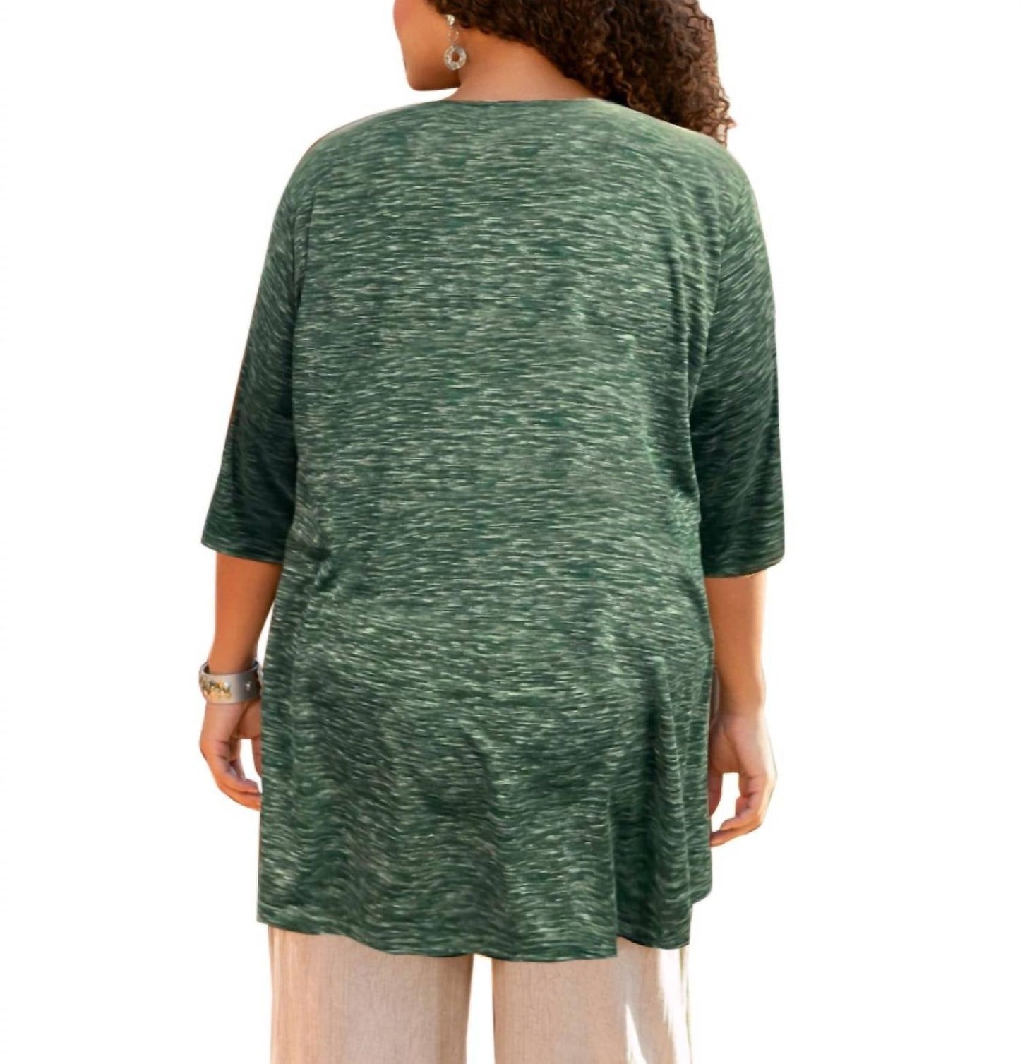 On The Plus Side - Plus Size 3/4 Sleeve Heartwood Henley Tee