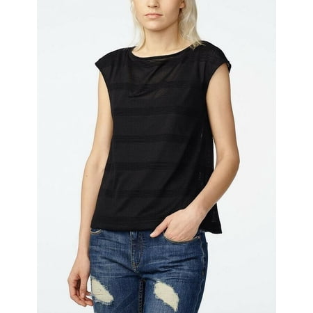 Armani Exchange Mesh Boatneck Top Black XS NEW