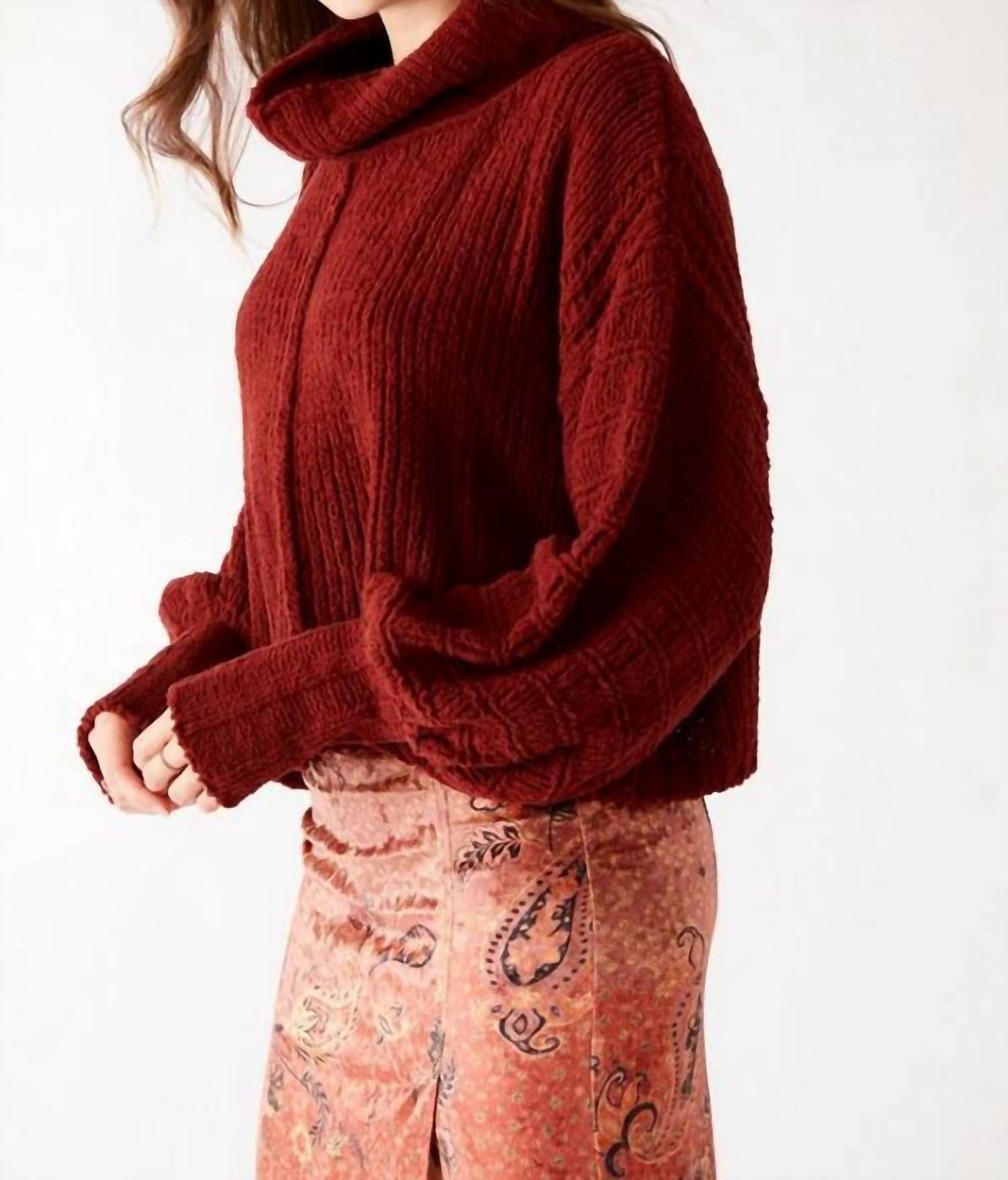 Free People - Knit Turtleneck Oversized Sweater