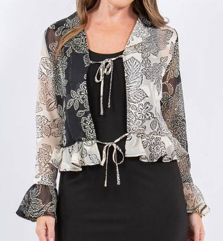 Paparazzi - Devore Burnout Tie Front Cardigan