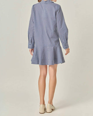 English Factory - Stripe Collar Flared Skirt Dress