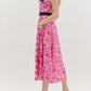 Entro - Shoulder Tie Print Midi Dress