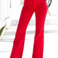 Judy Blue - High Waiste Tummy Control Garment Dyed Red Flare