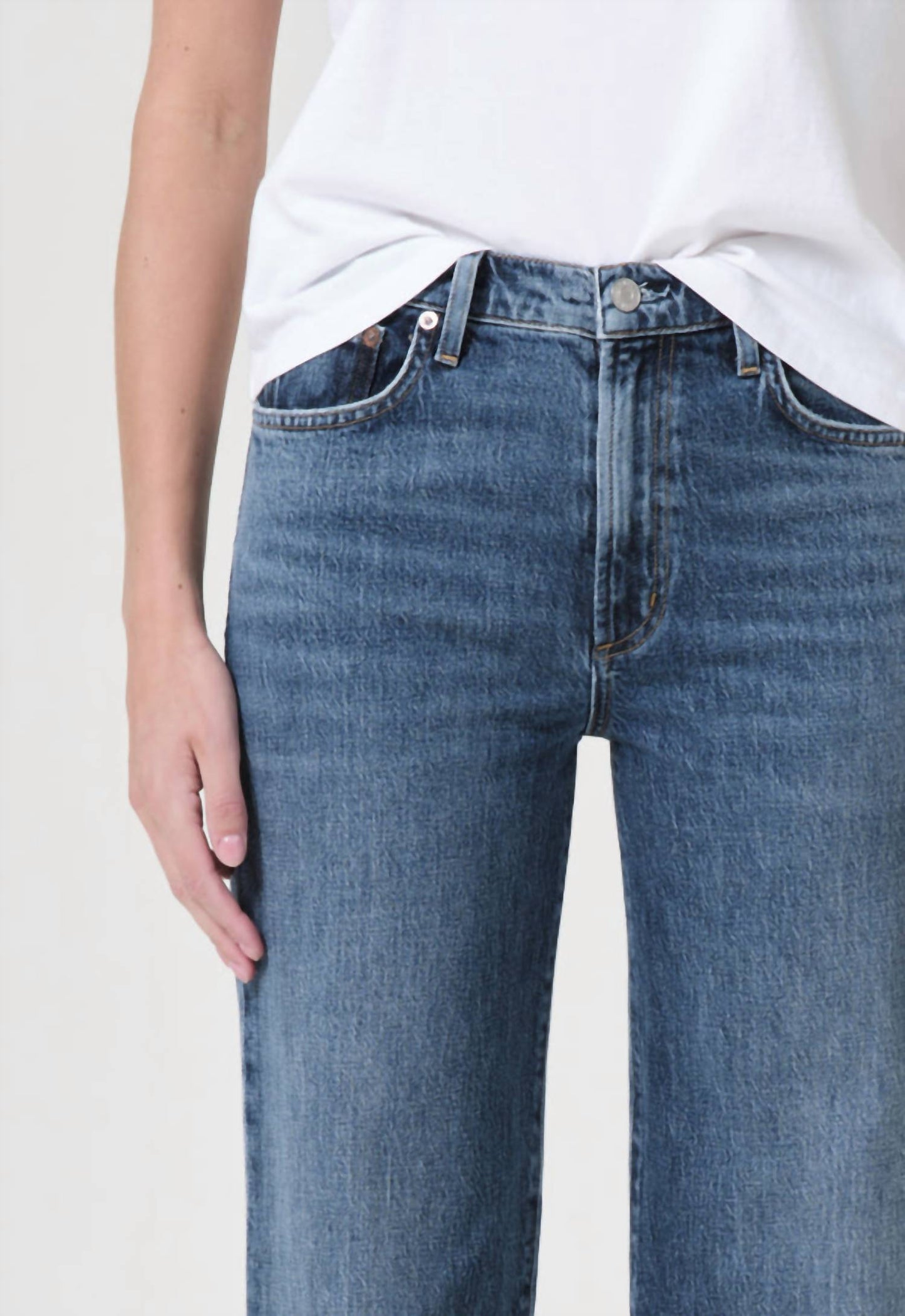 Agolde - Harper Mid Rise Straight Leg Jeans