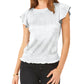 Sam & Jess Petite Metallic Flutter-Sleeve Smocked-Hem Top