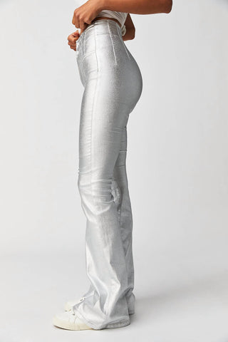 Free People - Jayde Metallic Flare Jeans