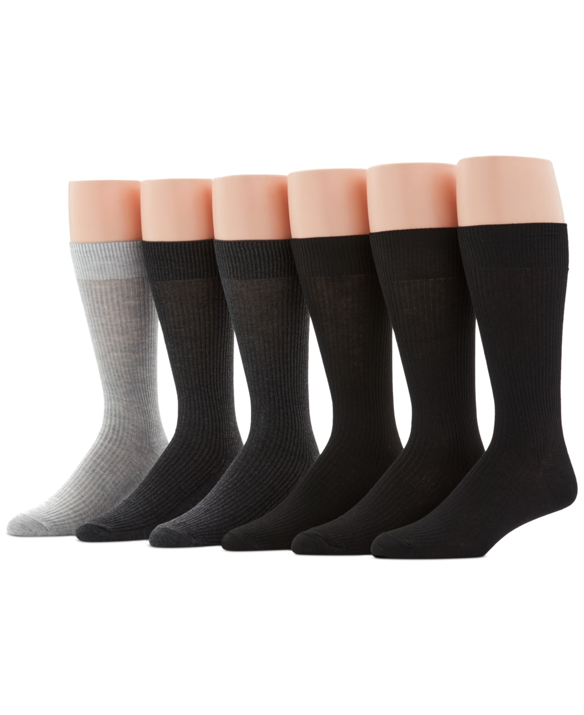 Perry Ellis Portfolio Men's Casual Rib Crew Socks - Pack of 6