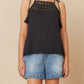 Indi & Cold - Halter Top with Inserted Lace Trims in Double Gauze
