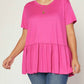 Entro - Short Sleeve Peplum Top
