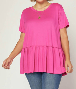 Entro - Short Sleeve Peplum Top