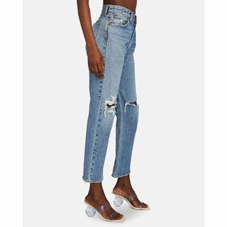 Agolde - Mia Mid Rise Straight Distressed Jeans