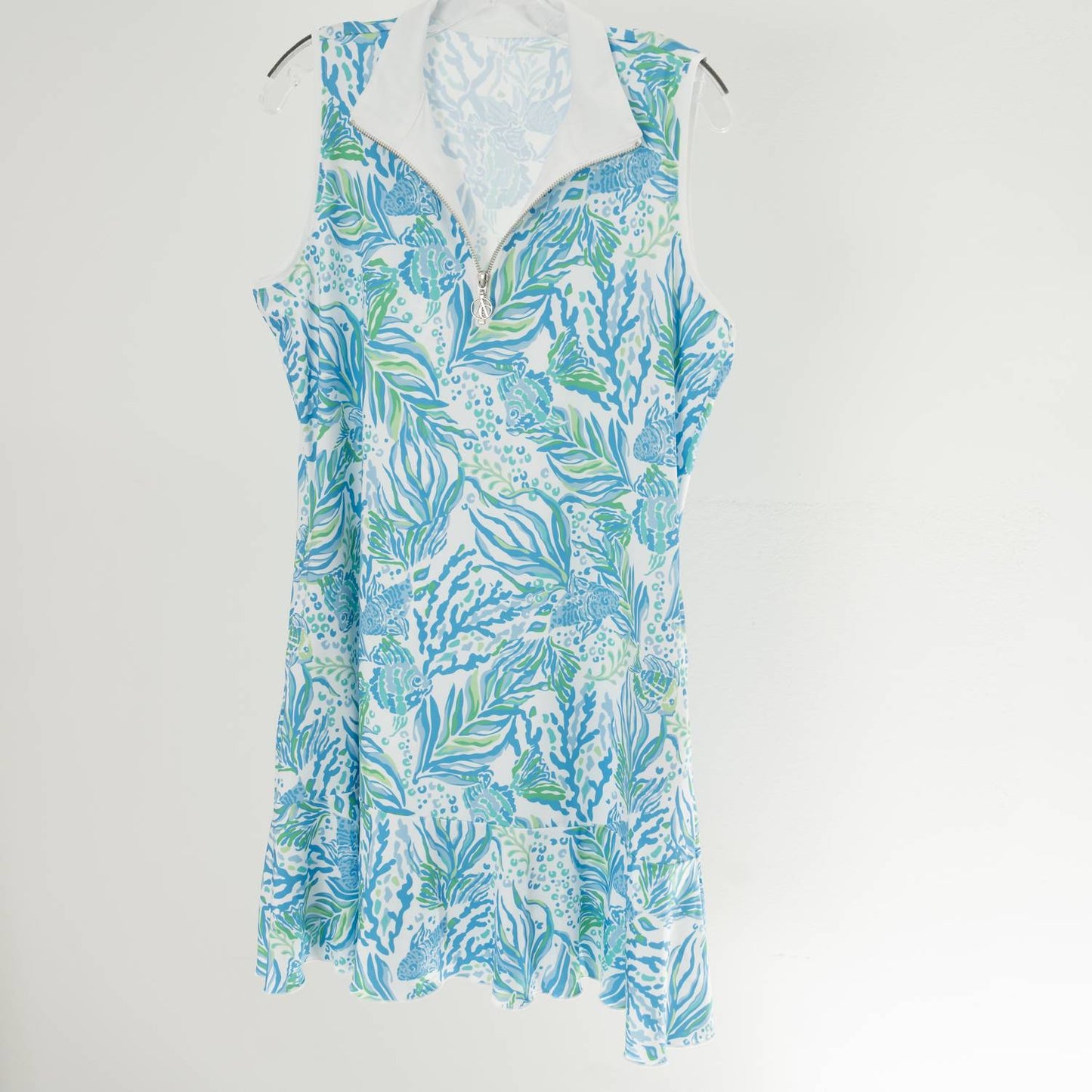 Ellen Tracy - Women's Seaview Zip Collar Sleeveless Tunic Blouse