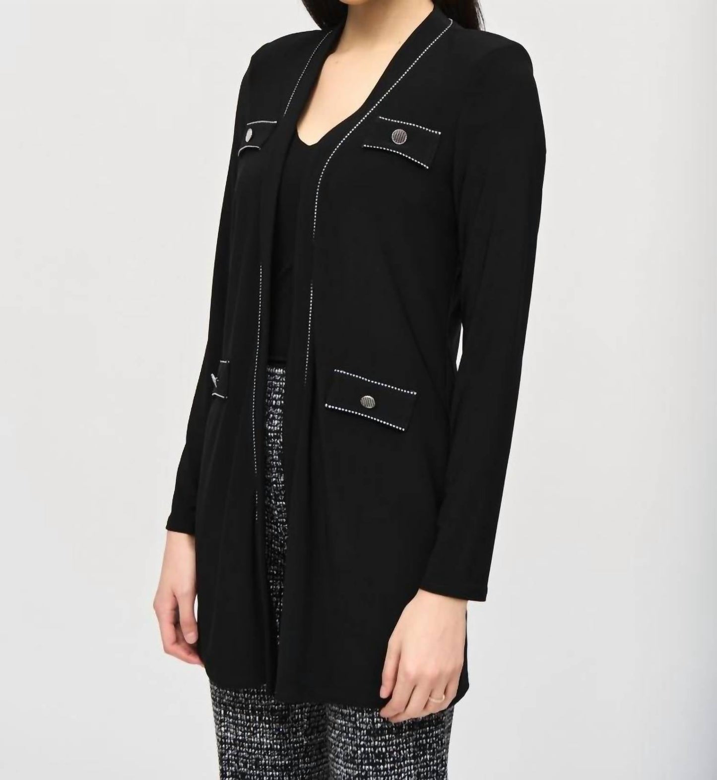 Joseph Ribkoff - Contrast Stitch Trim Cardigan