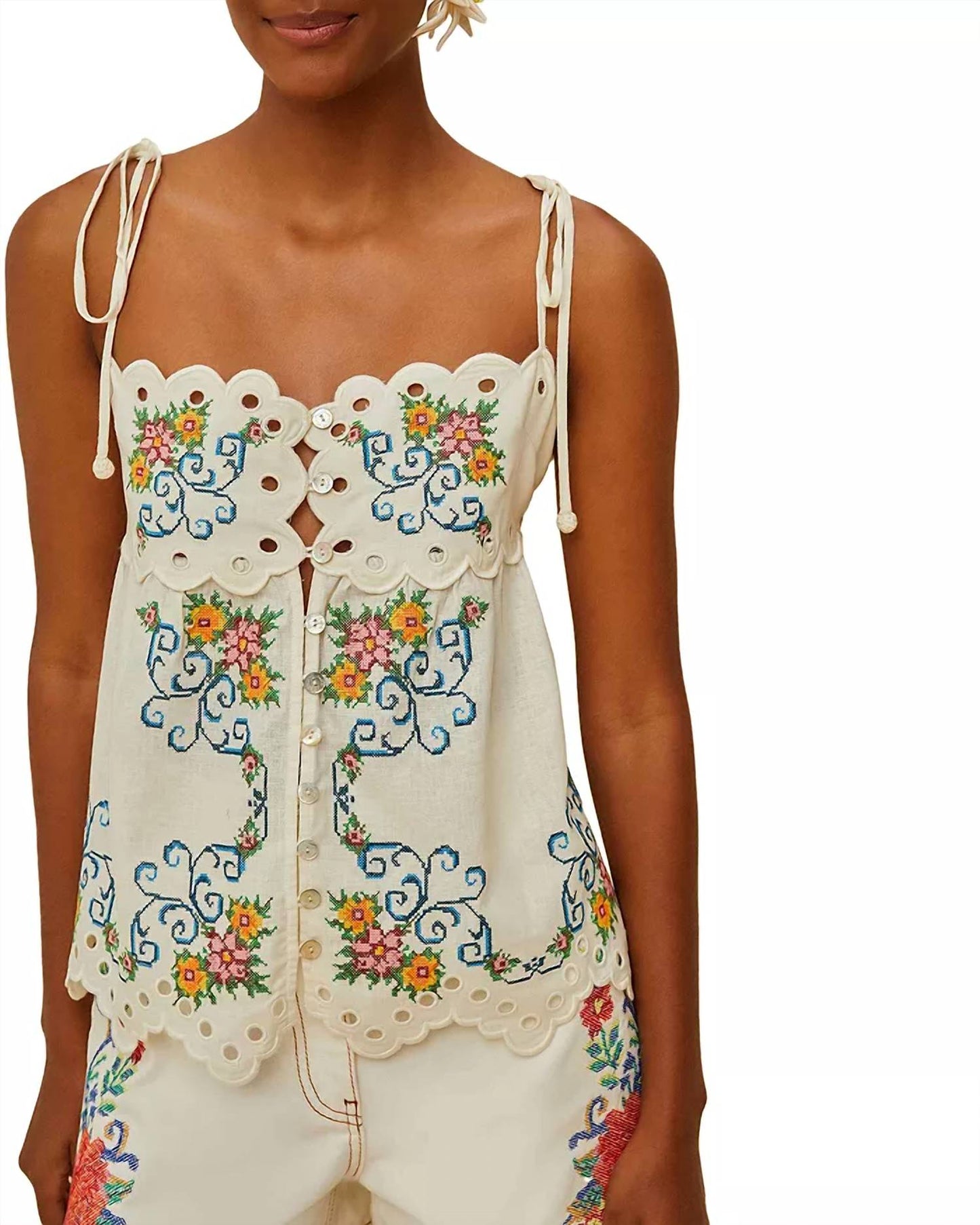 Farm Rio - Grandma's Treasure Sleeveless Blouse