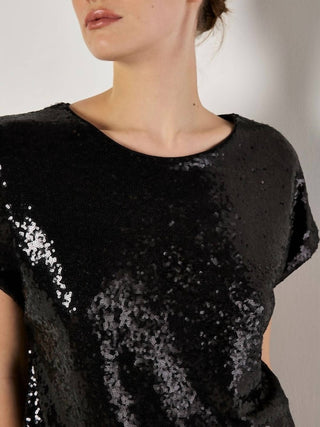 Apricot - Flat Sequin Cropped Tee