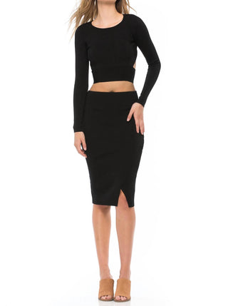 Kendall + Kylie - Compact Overlap Pencil Skirt