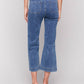 Charlie B - Cropped Pull-on Flare Jeans With Front Buttons
