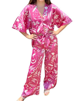 Elan - Zade High Waisted Patterned Pants