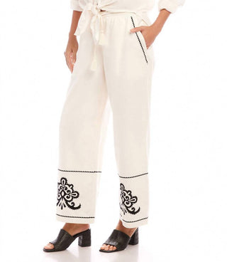 Karen Kane - Embroidered Drawstring Ankle Pants