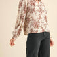 &Merci - Floral Print Lace Eylete Long Sleeve Top