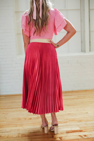 Entro - Party Starter Metallic Pleated Skirt