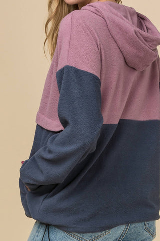 Entro - Color Block Hooded Sweatshirt