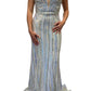 Jovani - V Neck Multi Color Sequin Gown