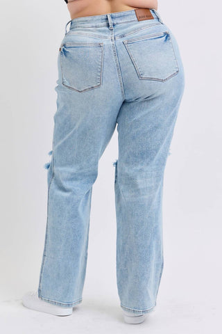 Judy Blue - High Waist Rigid Magic Destroy 90's Straight Jean