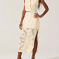 Astr - Sol Textured Floral Knit Midi Skirt